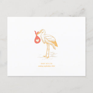 Meddelande om Stork Gravid Vykort