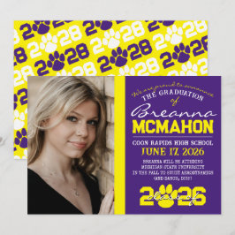 Meddelande om Studenten för utskrift av lila och G Inbjudningar