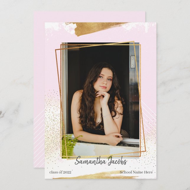 Meddelande om Studenten i anslutning till enligt r Inbjudningar (Fram/baksida)