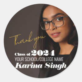 Meddelande om Studentfest av modern Snyggt Runt Klistermärke