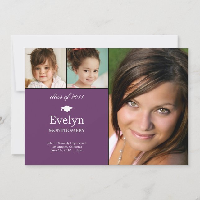 Meddelande om tidslinje 3 Photo Studenten Inbjudningar (Framsida)