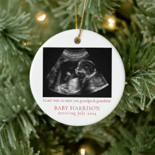Meddelande om ultraljudsfoto-Gravid Julgransprydnad Keramik