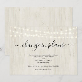 Meddelande om uppskjutande av rustic bröllop inbjudningar