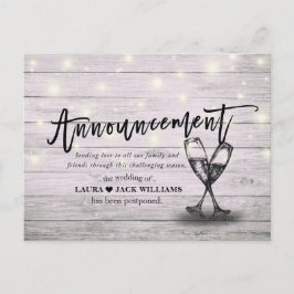 Meddelande om uppskjutning av bröllop Förändring a Vykort