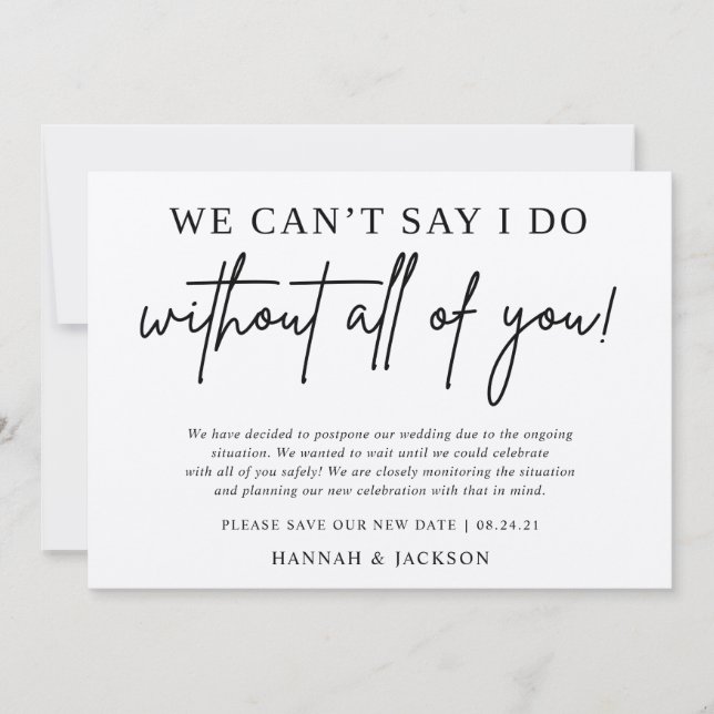 Meddelande om uppskjutning av bröllop Spara nytt d (Framsida)