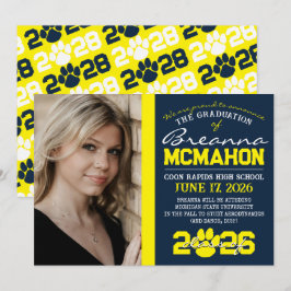 Meddelande om utskrift av marin och Gult Studenten Inbjudningar