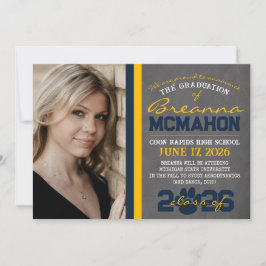 Meddelande om utskrift av Studenten på marinblått Inbjudningar