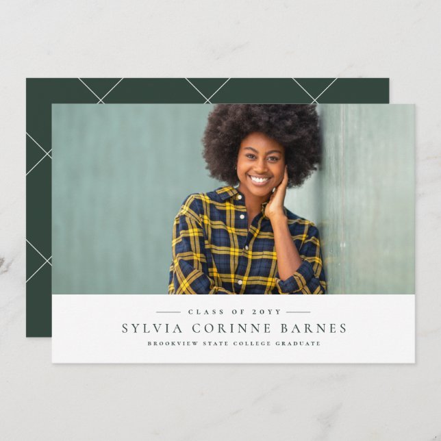 Meddelande om vågrät studenten i den klassiska grö (Fram/baksida)