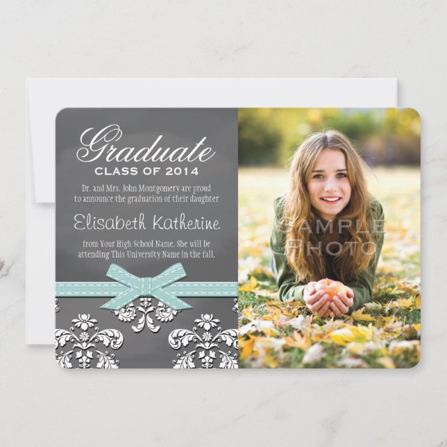 Meddelande om vattenskartong Snöre Studenten Inbjudningar (Framsida)