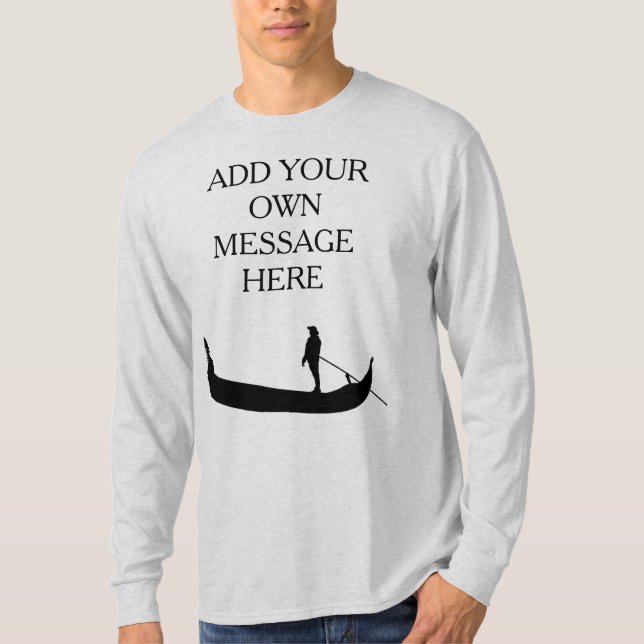Meddelande om Venice Gondola Silhouette-Anpassning T Shirt (Framsida)