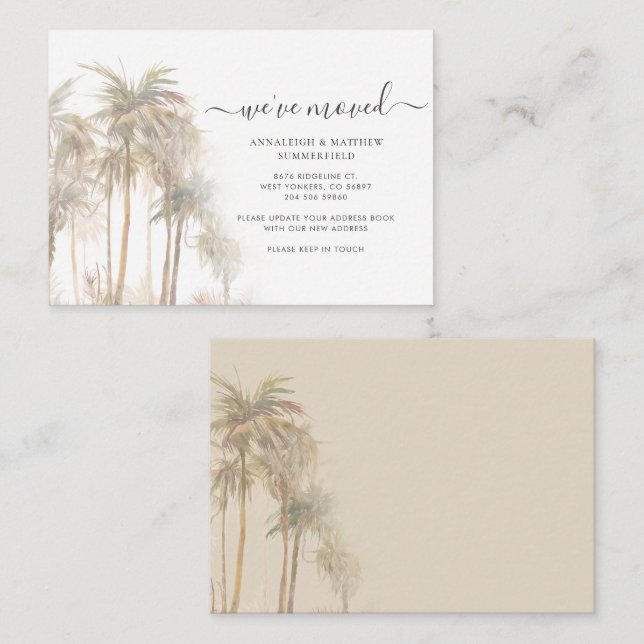 Meddelande om Vi har flyttat Träd Flytta Handflata (Fram/baksida)