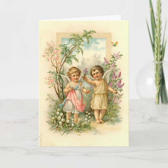 Meddelande om vintage Cute Änglar-Anpassningsbarna (Framsida)