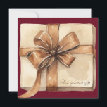 Meddelande om Winter Gift Photo Gravid<br><div class="desc">Dessa tillkännagivanden i graviden är perfekt för tillkännagivanden om vinter och jul i baby. De läser "den underbarare presenten" i ett skriptteckensnitt med en klassisk vattenfärgsbild. Lägg till ett foto på baksidan.</div>