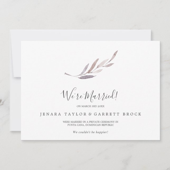 Meddelande om Winter Greenery Elopement (Framsida)