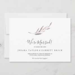 Meddelande om Winter Greenery Elopement