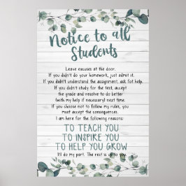 Meddelande till alla Studenter Poster för klassrum