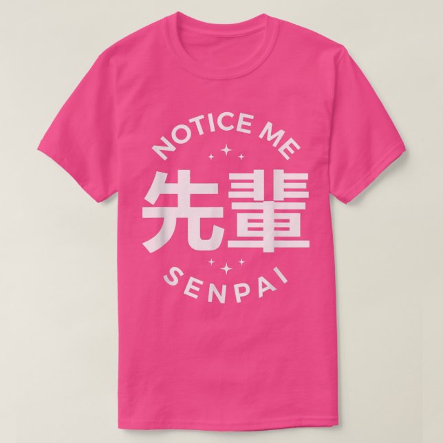 Meddelande till mig Senpai T Shirt (Design framsida)