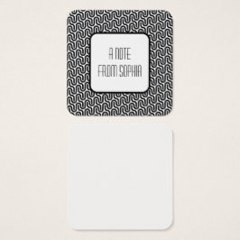 Meddelandeanteckningar för Svartvit Funky Retro Mö Fyrkantigt Visitkort