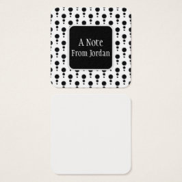 Meddelandeanteckningar för svartvitt Retro Bubbles Fyrkantigt Visitkort