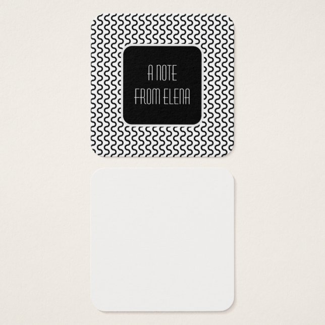 Meddelandeanteckningar för svartvitt Retro Vågar M Fyrkantigt Visitkort (Framsida & baksida)