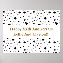 Meddelandeårsdag för vitbok/svart stjärnor för anp poster