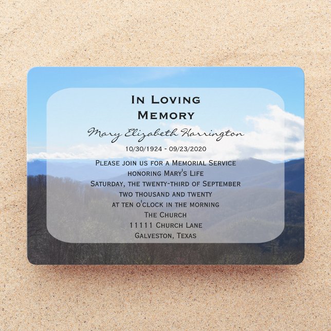 Meddelandeberg för minnesmeddelandeinbjudan inbjudningar (Skapare uppladdad)