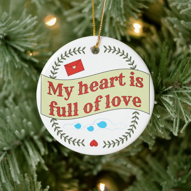 Meddelandedesign för uppvärmning julgransprydnad keramik (Träd)