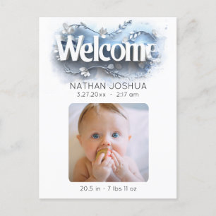 *~* Meddelandefoto AP79 Baby Newborn Birth Meddelande Vykort