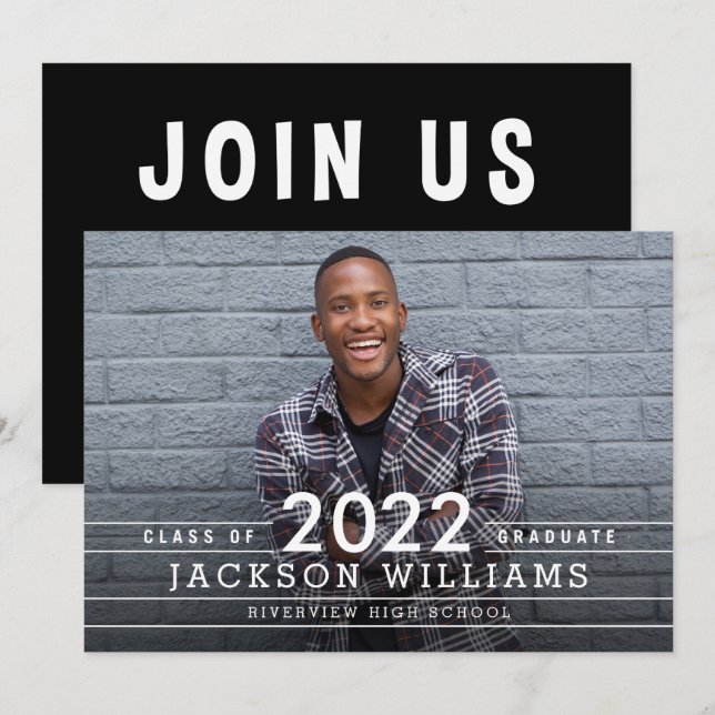 Meddelandeinbjudan för coola Grids Studenten Inbjudningar (Fram/baksida)