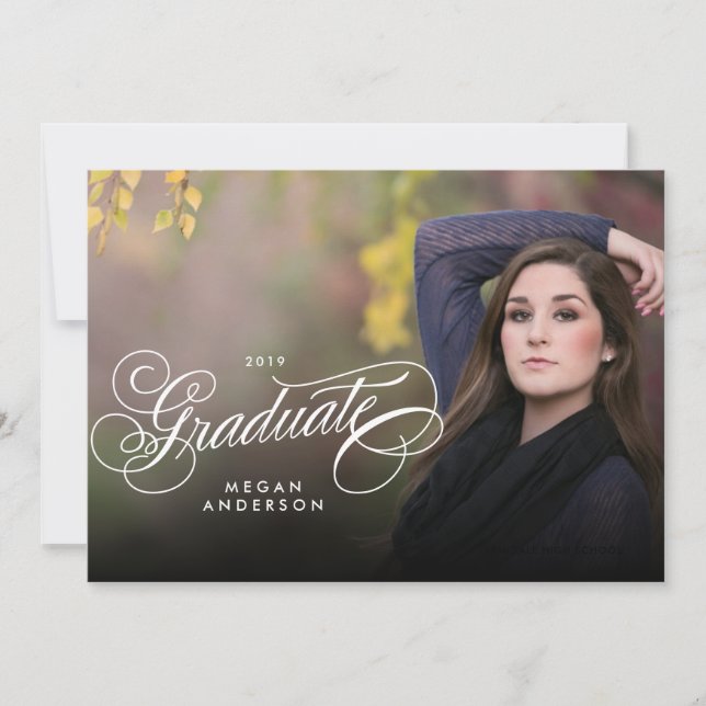 Meddelandeinbjudan för fotot studenten meddelande (Framsida)