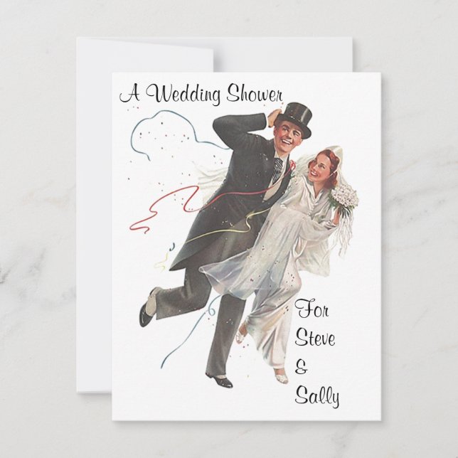 Meddelandeinbjudan till Vintage bröllop Shower Inbjudningar (Framsida)