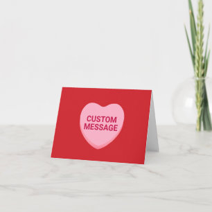 Meddelandekonversationshjärta för Cute Red rosa an Kort