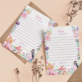 Meddelandekort för Fairy Girl Time Capsule Note Tack Kort