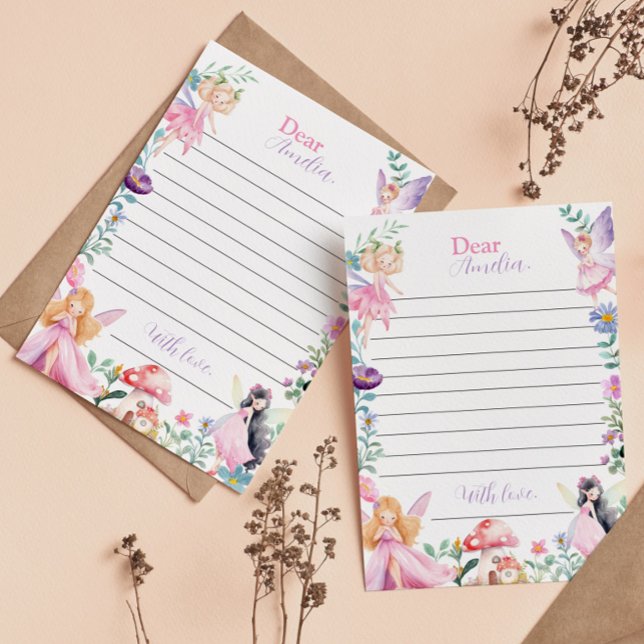 Meddelandekort för Fairy Girl Time Capsule Note Tack Kort (Skapare uppladdad)