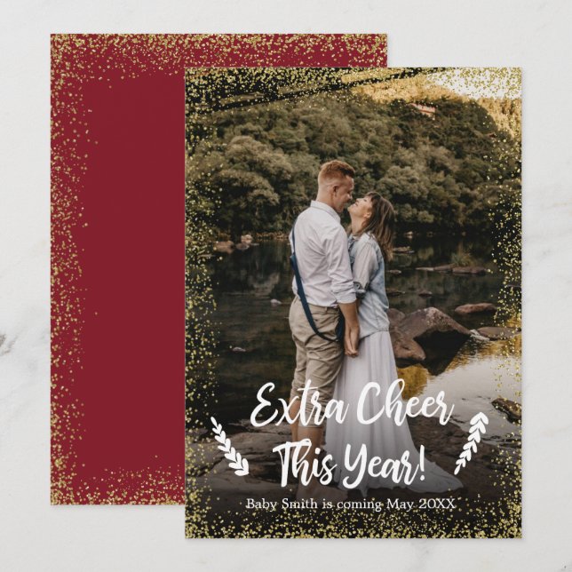 Meddelandekort för Gravid av fotboll Inbjudningar (Fram/baksida)