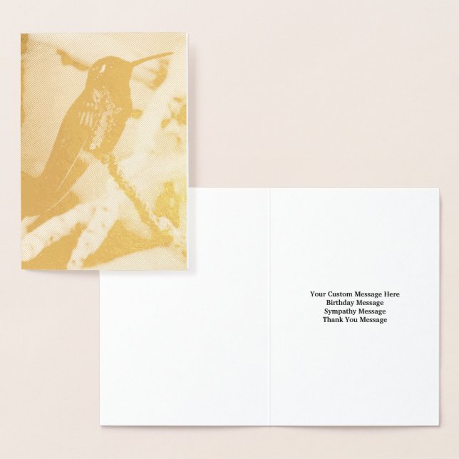 Meddelandekort för Hummingbird Anpassningsbar Folierat Kort (Display)