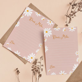 Meddelandekort för Rosa Daisy- Tack Kort