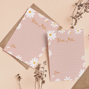 Meddelandekort för Rosa Daisy- Tack Kort