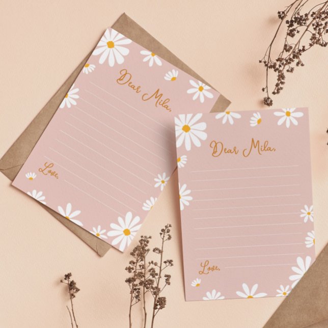 Meddelandekort för  Rosa Daisy- Tack Kort (Skapare uppladdad)