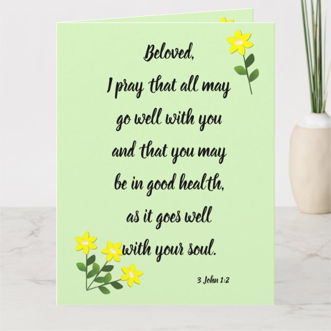 Meddelanden för 3 John 1:2-hälsningskort i Beloved (Framsida)
