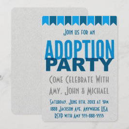 Meddelanden för adoption för adoptionpartyblått inbjudningar
