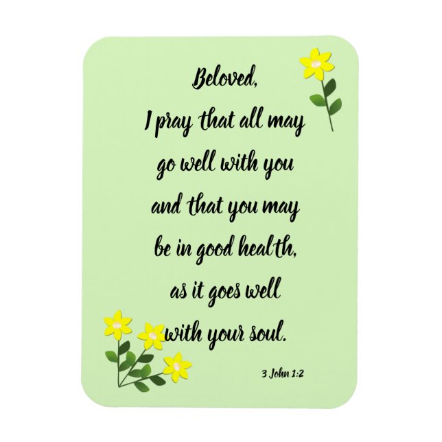 Meddelanden för Beloved 3 John 1:2 Photo Magnet (Vertikal)