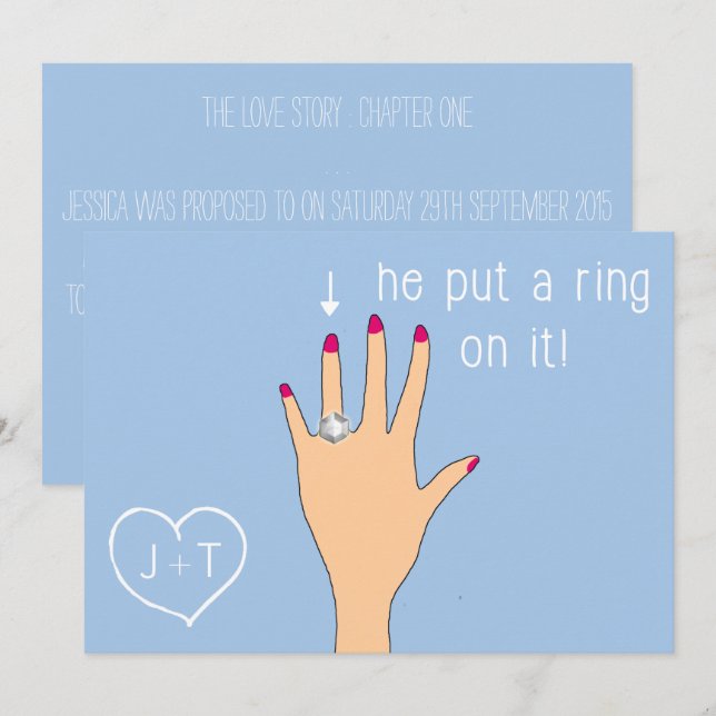 Meddelanden om akut modern Förlovning Inbjudningar (Fram/baksida)