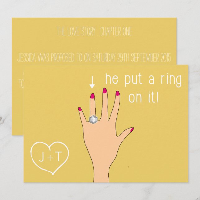 Meddelanden om akut modern Förlovning Inbjudningar (Fram/baksida)