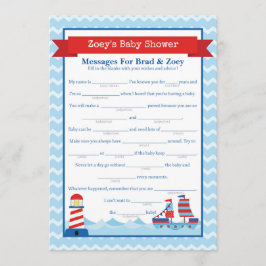 Meddelanden om att föräldrar ska vara nautisk baby inbjudningar