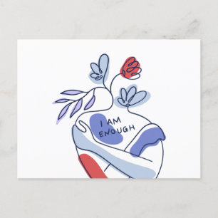 Meddelanden om förflyttningar av kroppspositivitet vykort