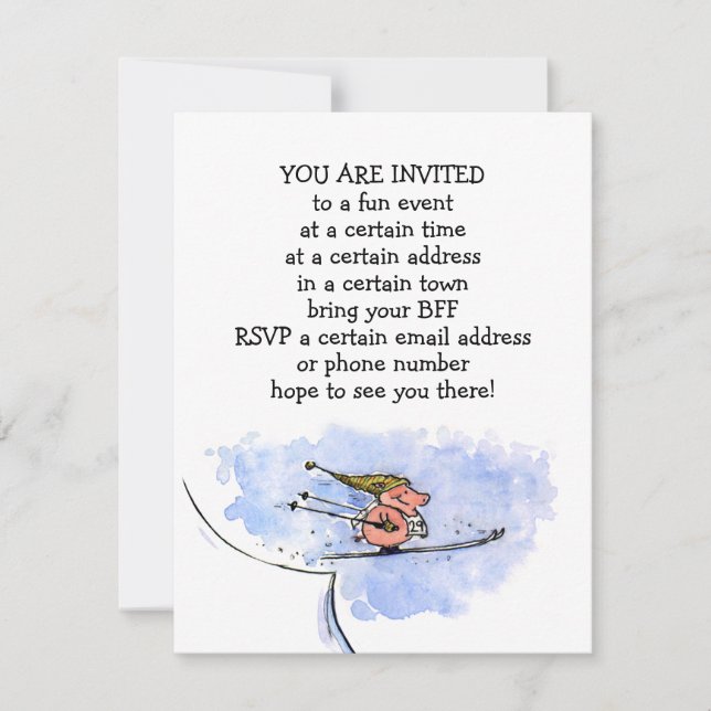 Meddelanden om Julfesten  i Ski Jump Gris Inbjudningar (Framsida)