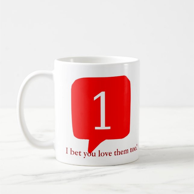 Meddelanden slå vad jag dig älskar dem för! kaffemugg (Vänster)