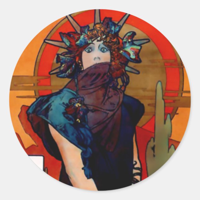Medea (detaljer) runt klistermärke (Framsida)