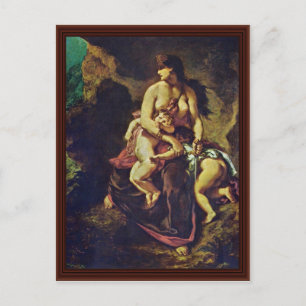 Medea från Eugène Ferdinand Victor Delacroix Vykort